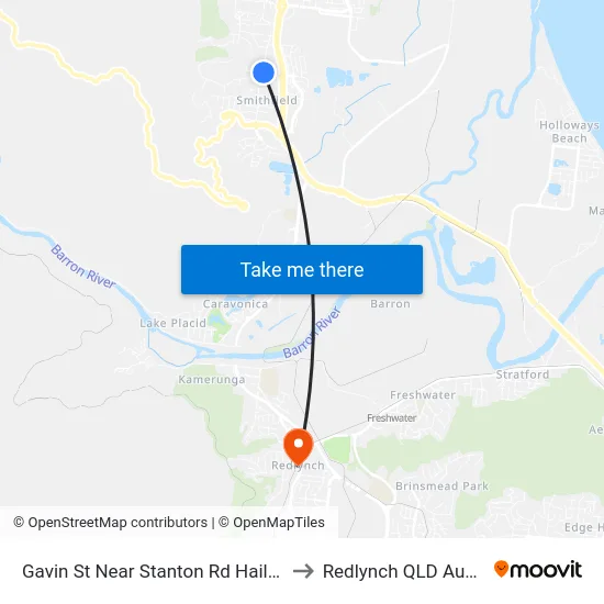 Gavin St Near Stanton Rd Hail 'N' Ride to Redlynch QLD Australia map