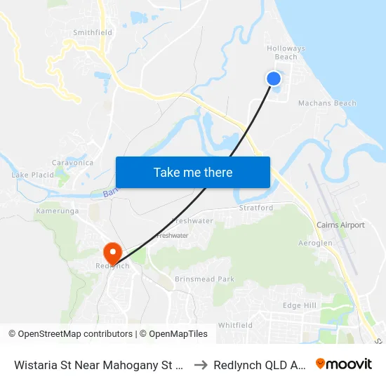 Wistaria St Near Mahogany St Hail 'N' Ride to Redlynch QLD Australia map