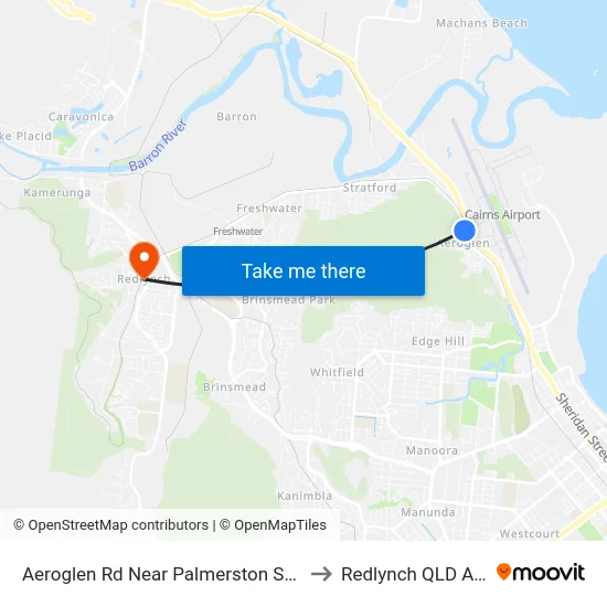 Aeroglen Rd Near Palmerston St Hail 'N' Ride to Redlynch QLD Australia map