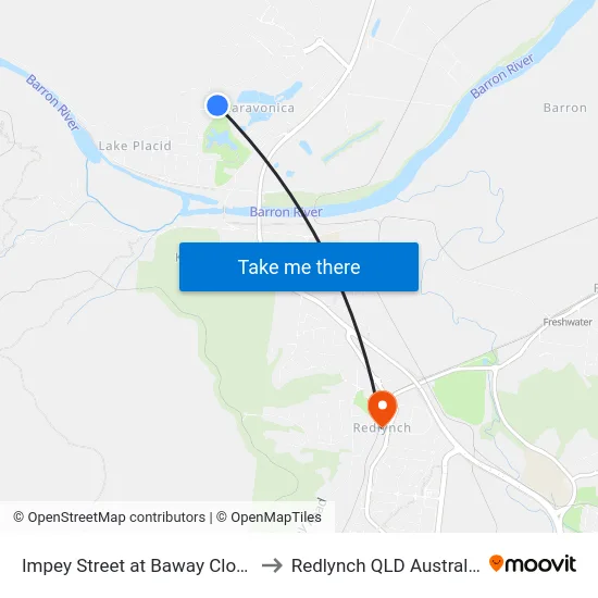 Impey Street at Baway Close to Redlynch QLD Australia map
