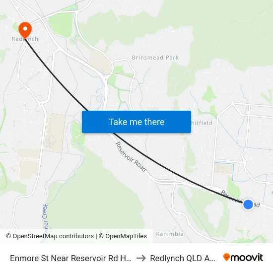 Enmore St Near Reservoir Rd Hail 'N' Ride to Redlynch QLD Australia map