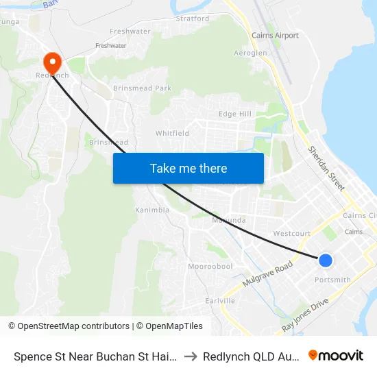 Spence St Near Buchan St Hail 'N' Ride to Redlynch QLD Australia map