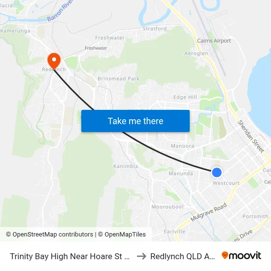Trinity Bay High Near Hoare St Hail 'N' Ride to Redlynch QLD Australia map
