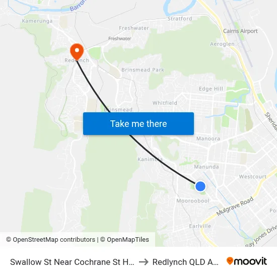 Swallow St Near Cochrane St Hail 'N' Ride to Redlynch QLD Australia map