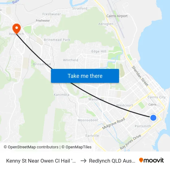 Kenny St Near Owen Cl Hail 'N' Ride to Redlynch QLD Australia map
