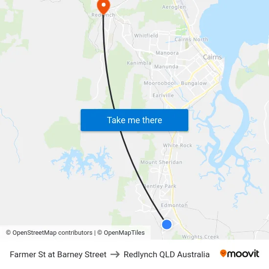 Farmer St at Barney Street to Redlynch QLD Australia map