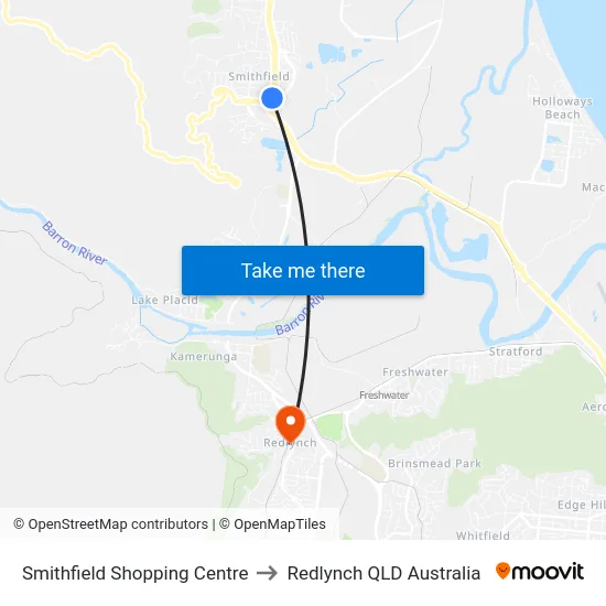 Smithfield Shopping Centre to Redlynch QLD Australia map