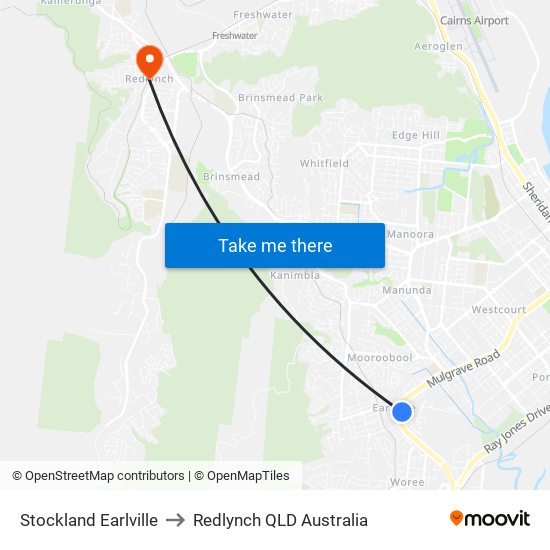 Stockland Earlville to Redlynch QLD Australia map