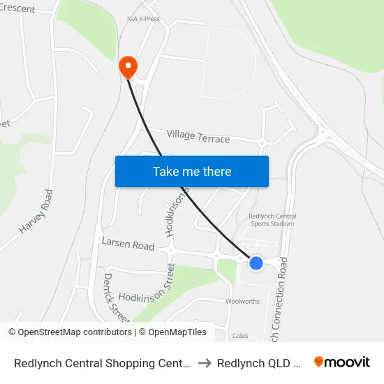 Redlynch Central Shopping Centre (Larsen St) to Redlynch QLD Australia map