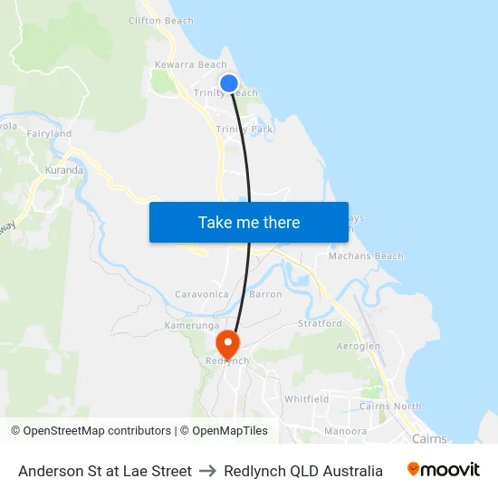 Anderson St at Lae Street to Redlynch QLD Australia map