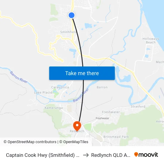 Captain Cook Hwy (Smithfield) Hail 'N' Ride to Redlynch QLD Australia map