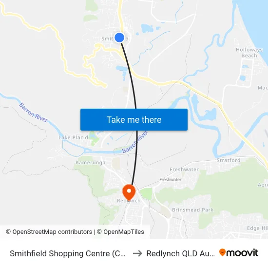 Smithfield Shopping Centre (Cattana Rd) to Redlynch QLD Australia map