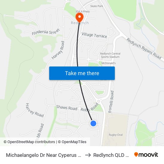 Michaelangelo Dr Near Cyperus Dr Hail 'N' Ride to Redlynch QLD Australia map