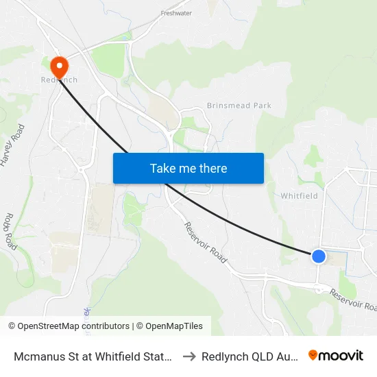 Mcmanus St at Whitfield State School to Redlynch QLD Australia map