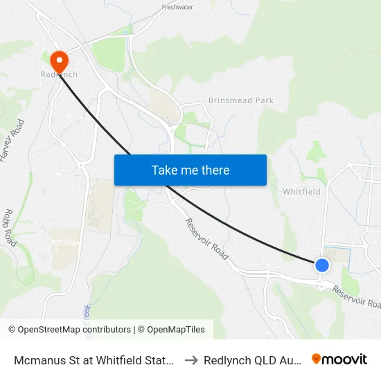 Mcmanus St at Whitfield State School to Redlynch QLD Australia map