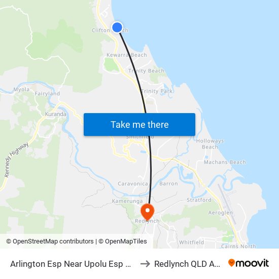 Arlington Esp Near Upolu Esp Hail 'N' Ride to Redlynch QLD Australia map