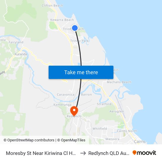 Moresby St Near Kiriwina Cl Hail 'N' Ride to Redlynch QLD Australia map