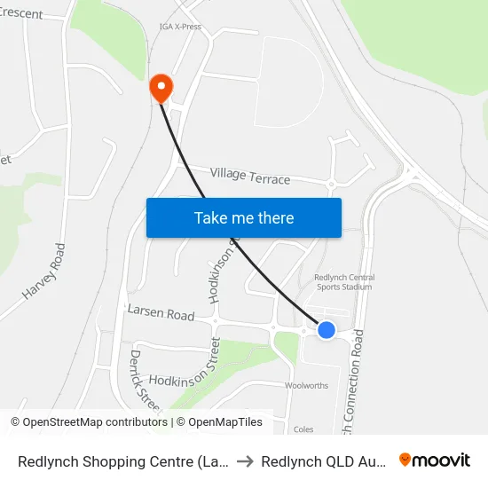 Redlynch Shopping Centre (Larsen St) to Redlynch QLD Australia map