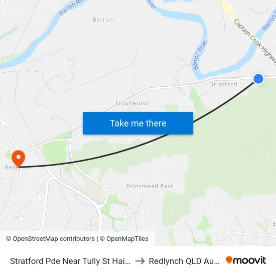 Stratford Pde Near Tully St Hail 'N' Ride to Redlynch QLD Australia map