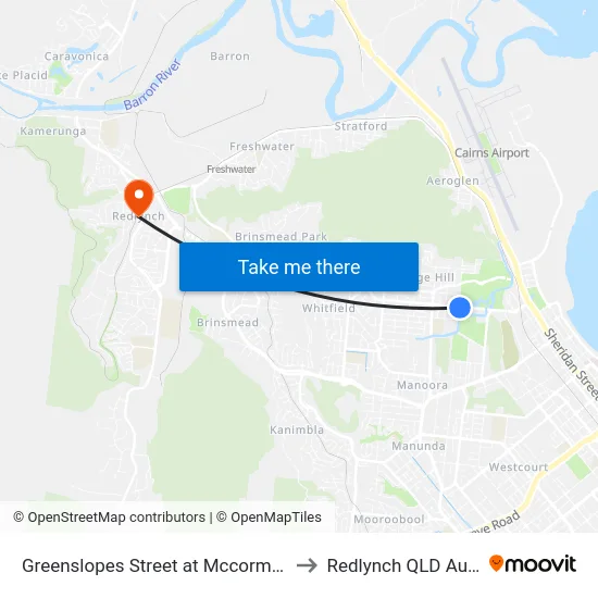 Greenslopes Street at Mccormack Street to Redlynch QLD Australia map