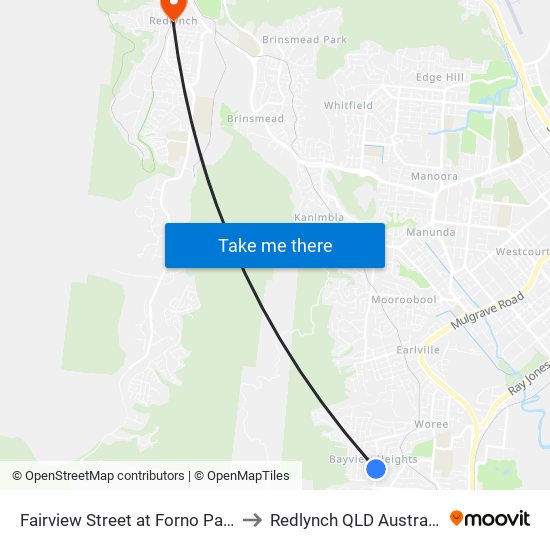 Fairview Street at Forno Park to Redlynch QLD Australia map