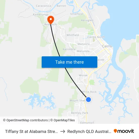Tiffany St at Alabama Street to Redlynch QLD Australia map
