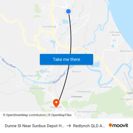 Dunne St Near Sunbus Depot Hail 'N' Ride to Redlynch QLD Australia map