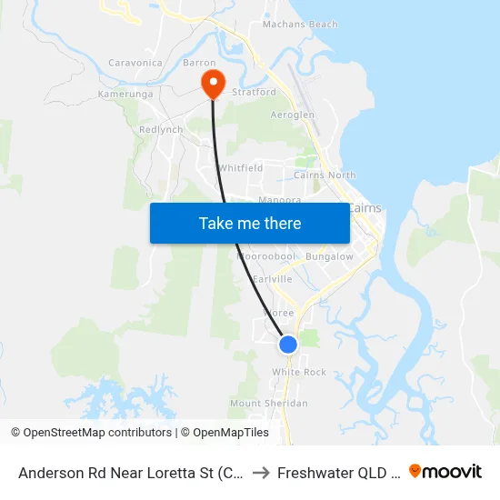 Anderson Rd Near Loretta St (Coconut Village) to Freshwater QLD Australia map