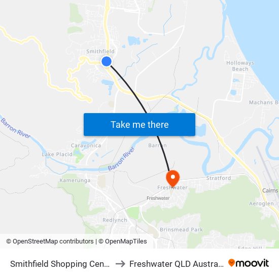 Smithfield Shopping Centre to Freshwater QLD Australia map