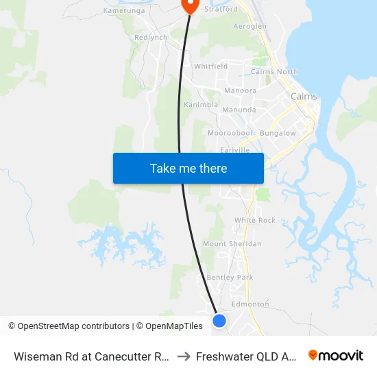Wiseman Rd at Canecutter Road Park to Freshwater QLD Australia map
