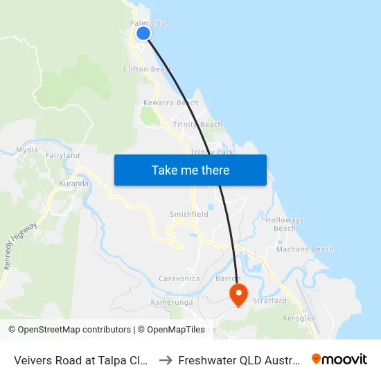 Veivers Road at Talpa Close to Freshwater QLD Australia map