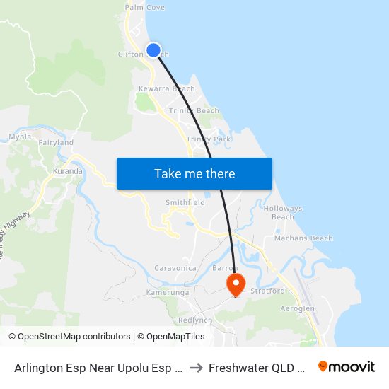 Arlington Esp Near Upolu Esp Hail 'N' Ride to Freshwater QLD Australia map