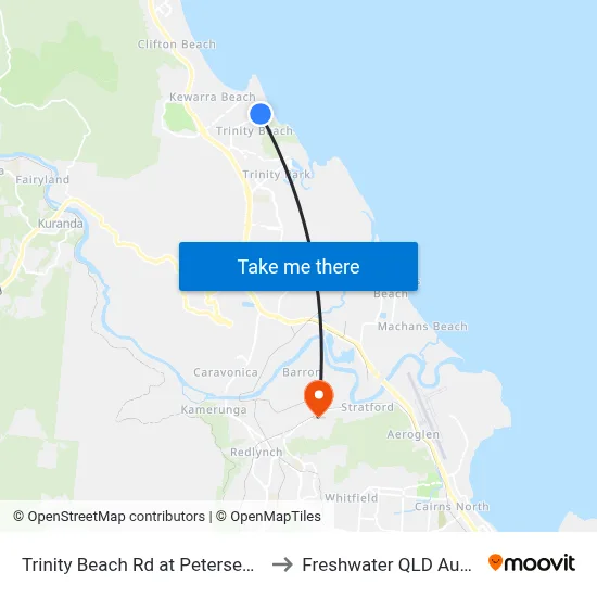 Trinity Beach Rd at Petersen Street to Freshwater QLD Australia map