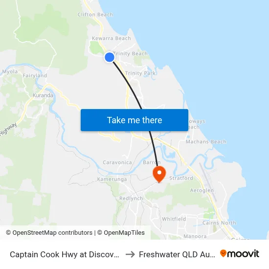 Captain Cook Hwy at Discovery Drive to Freshwater QLD Australia map
