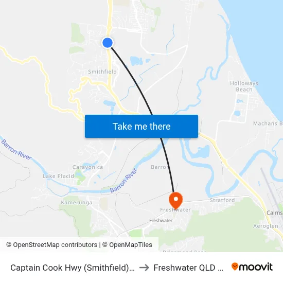 Captain Cook Hwy (Smithfield) Hail 'N' Ride to Freshwater QLD Australia map