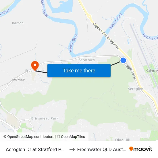 Aeroglen Dr at Stratford Parade to Freshwater QLD Australia map
