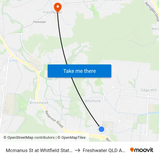 Mcmanus St at Whitfield State School to Freshwater QLD Australia map