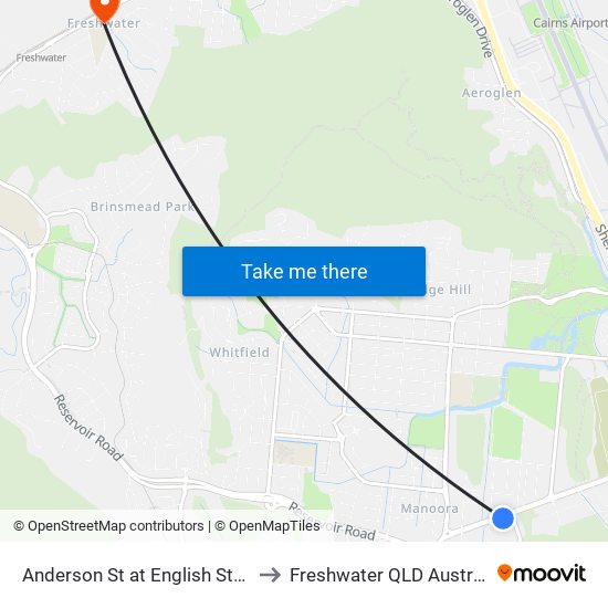 Anderson St at English Street to Freshwater QLD Australia map