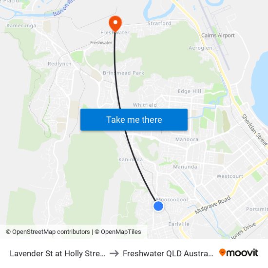 Lavender St at Holly Street to Freshwater QLD Australia map