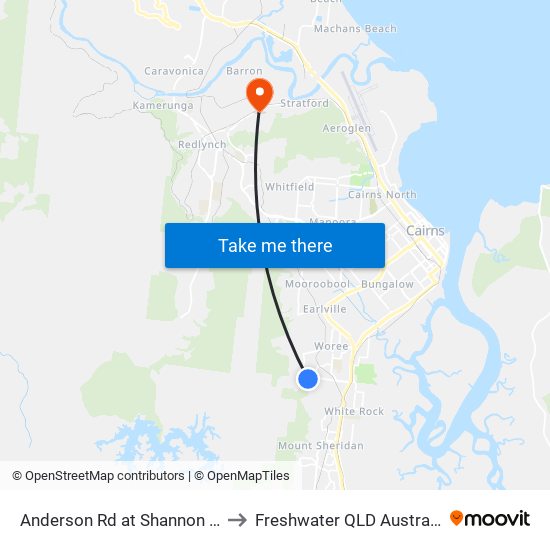 Anderson Rd at Shannon Dr to Freshwater QLD Australia map