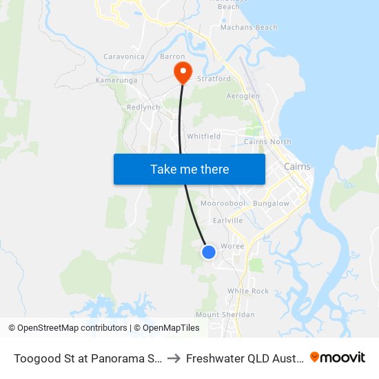 Toogood St at Panorama Street to Freshwater QLD Australia map