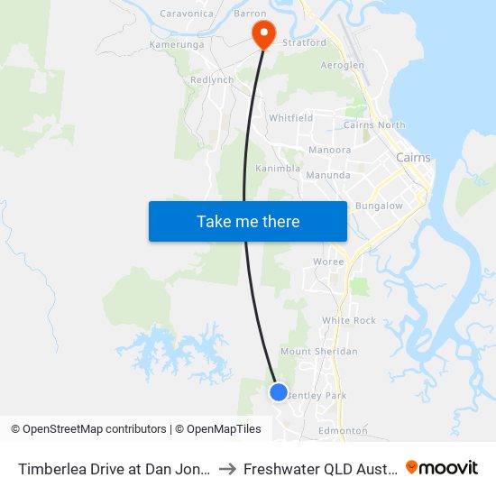 Timberlea Drive at Dan Jones St to Freshwater QLD Australia map