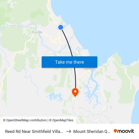 Reed Rd Near Smithfield Village Dr Hail 'N' Ride to Mount Sheridan QLD Australia map