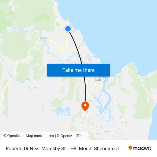 Roberts Dr Near Moresby St Hail 'N' Ride to Mount Sheridan QLD Australia map