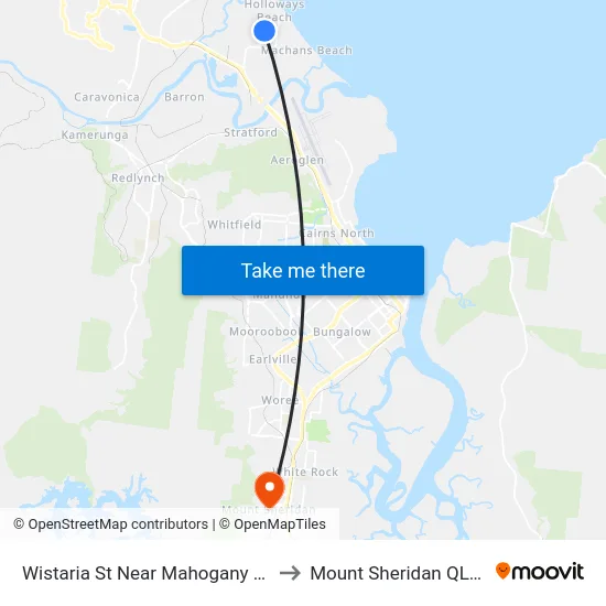 Wistaria St Near Mahogany St Hail 'N' Ride to Mount Sheridan QLD Australia map