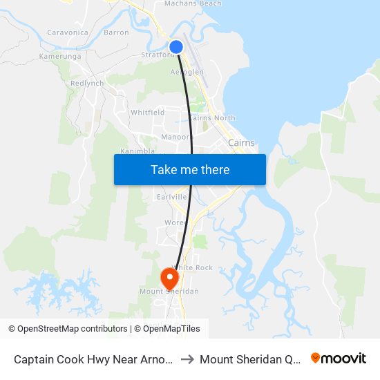 Captain Cook Hwy Near Arnold St Hail 'N' Ride to Mount Sheridan QLD Australia map