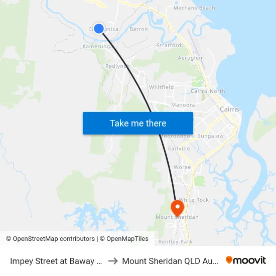 Impey Street at Baway Close to Mount Sheridan QLD Australia map