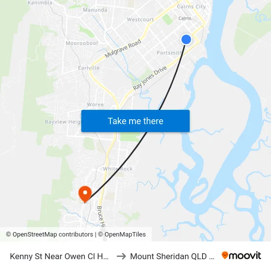Kenny St Near Owen Cl Hail 'N' Ride to Mount Sheridan QLD Australia map