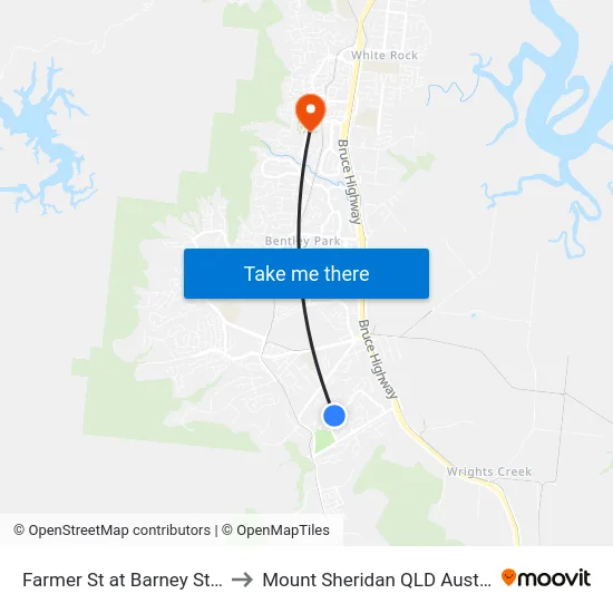 Farmer St at Barney Street to Mount Sheridan QLD Australia map