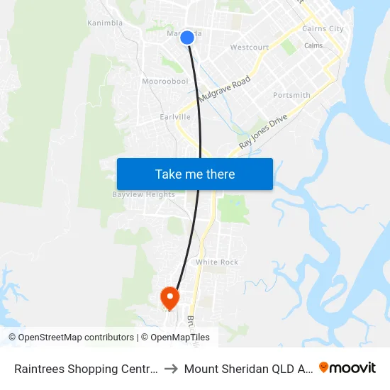 Raintrees Shopping Centre Stop B to Mount Sheridan QLD Australia map